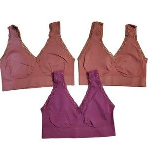 Lot Of 3 Shear Shapewear Seamless Leisure Bralettes, Size Medium, Unlined